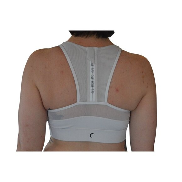 ZYIA Active Off White Mesh Zip Up Back Sports Bra Womens XL Activewear Gym Wear - Picture 2 of 5